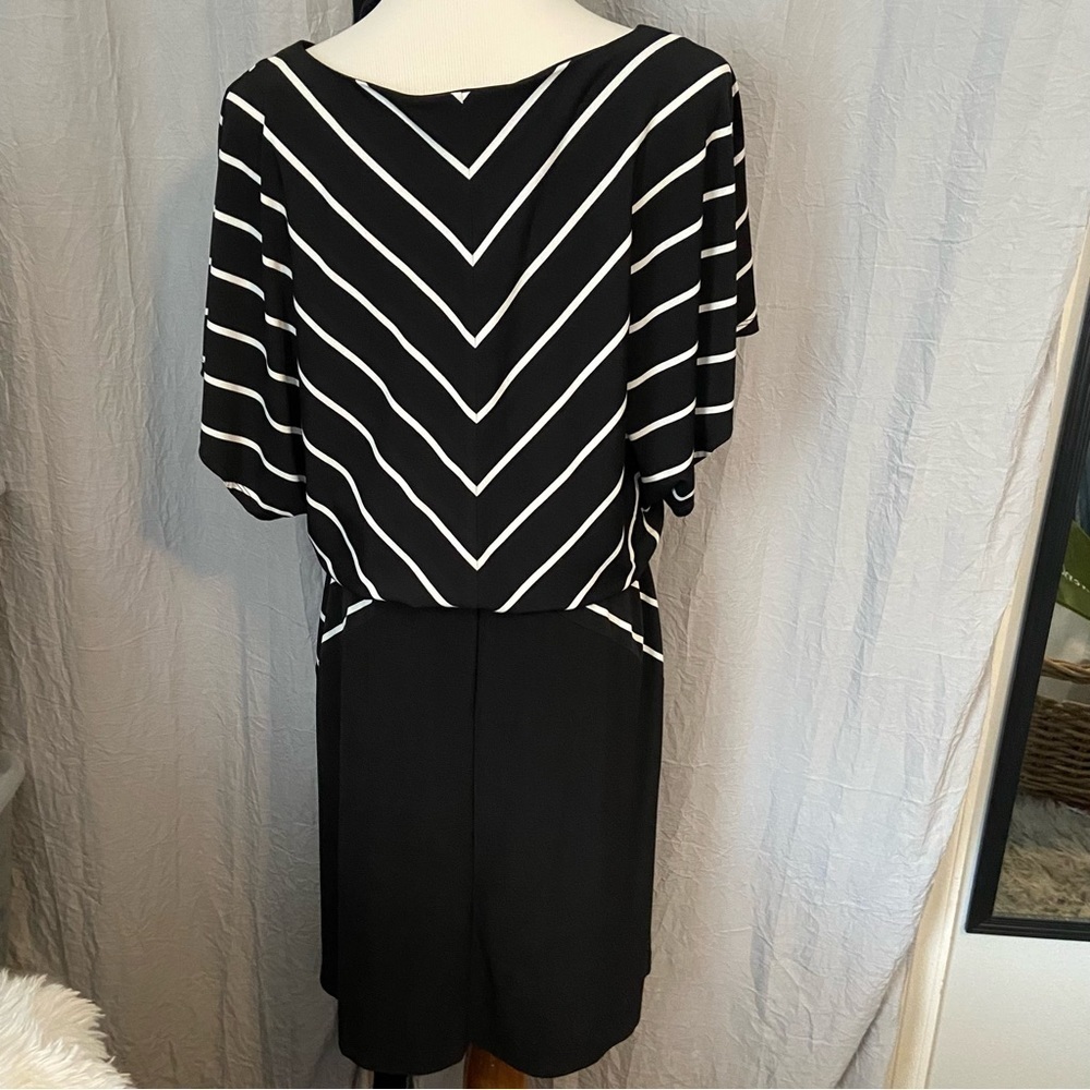 MSK black and white dress Size Large - Picture 2 of 7